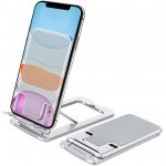 Wholesale Universal Aluminum Metal Adjustable Cell Phone Stand for Desk Foldable Dock for All Phones, iPad Pro, Tablets (Silver)